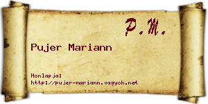 Pujer Mariann névjegykártya
