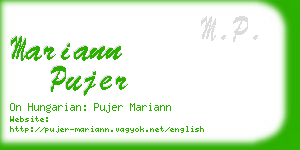 mariann pujer business card